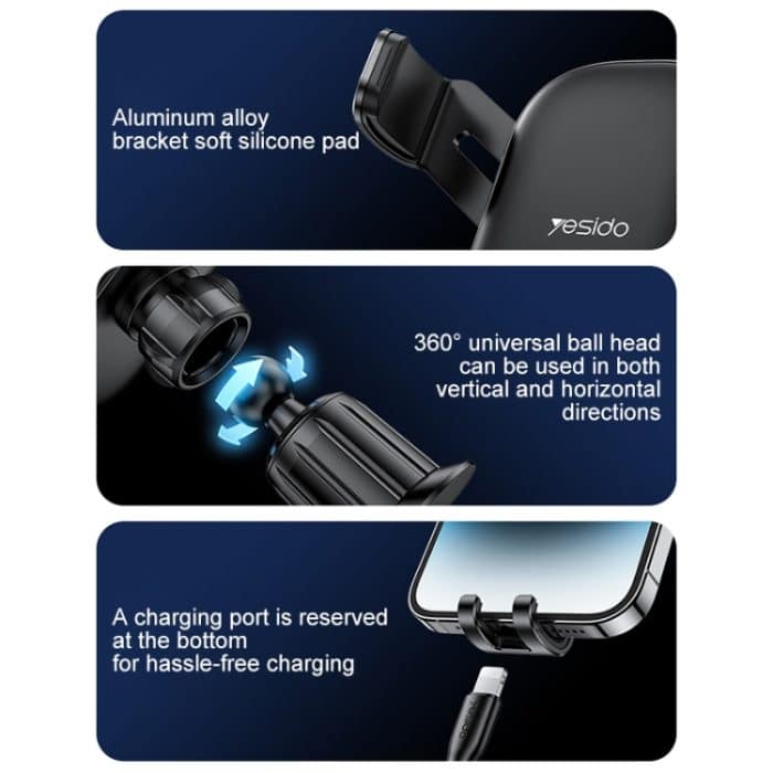 Yesido C247 Lüftungsgitter Schwerkraft Autohalterung – Bild 8