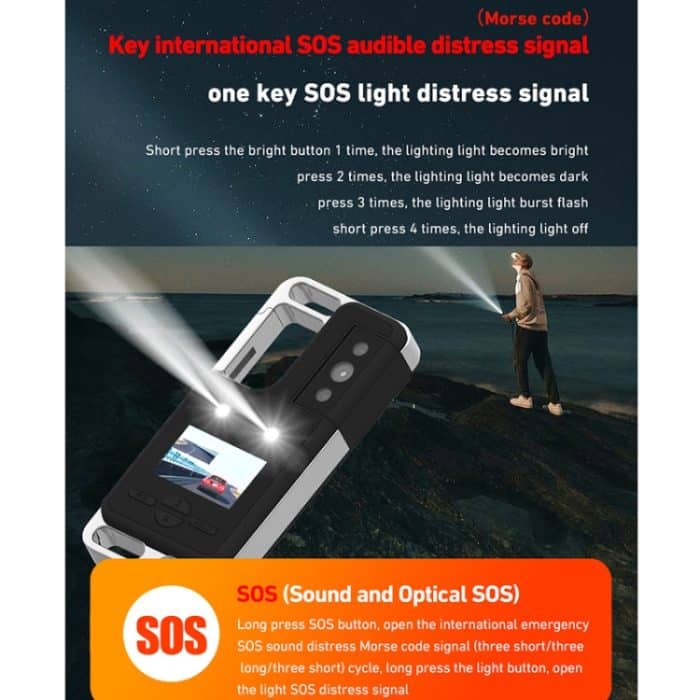 D6 2K Akustisches und visuelles Notsignal-SOS-Recorder mit Licht – Bild 5