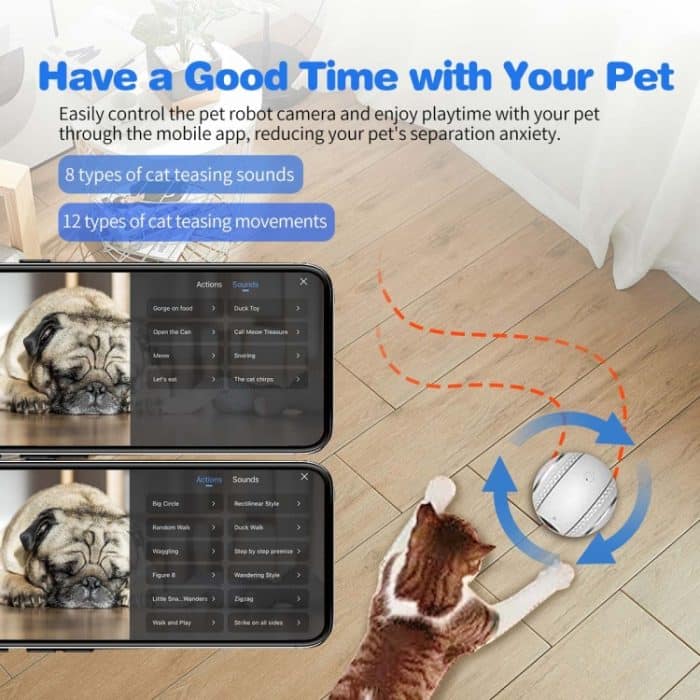 ESCAM QF011 2MP Smart Pet Robot Kamera mit Nachtsicht und APP-Fernbedienung, QF011 – Bild 8