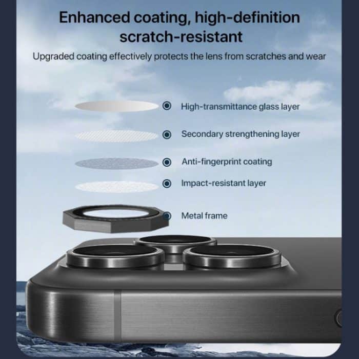 HD-Linsenschutzfolie mit Diamant, For iPhone 16 Pro / 16 Pro Max – Bild 8