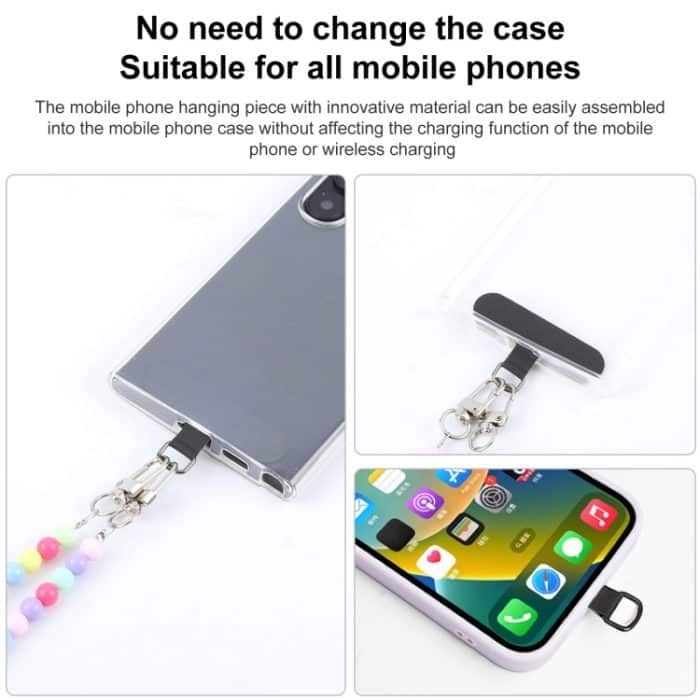 Handy Anti-verloren schillernde Crossbody bunte lange Perlenkette – Bild 5