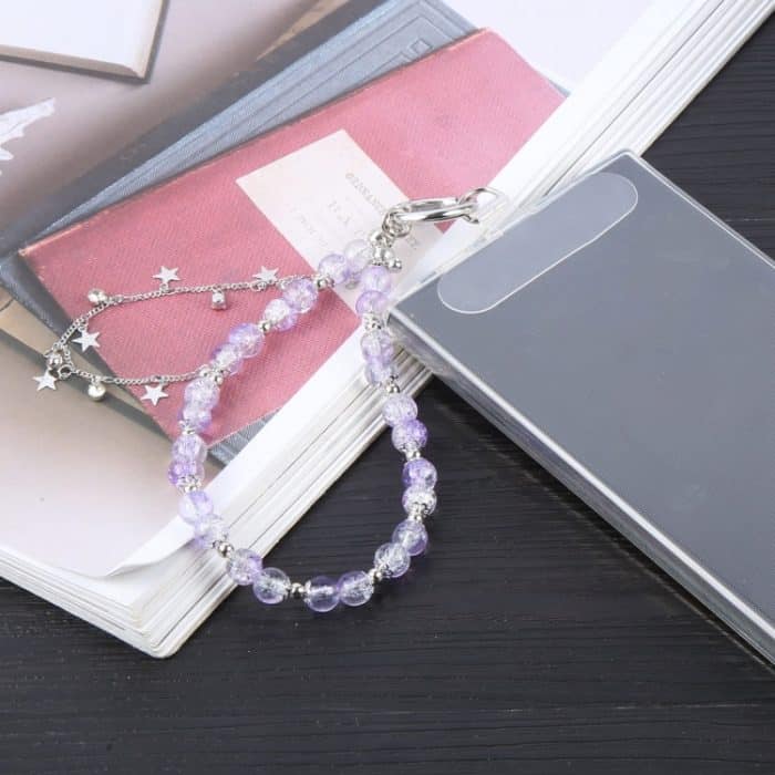 Handy Anti-Verlust-Kette mit kurzen Perlen in schillernder Farbe und Stern – Bild 4