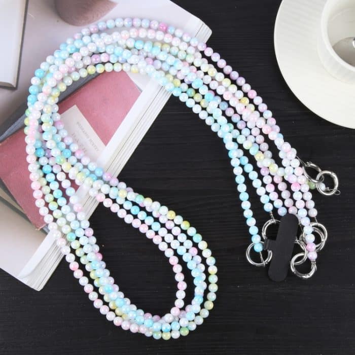 Farbverlaufsperlen, lange Kette, rund, Anti-Verlust-Seil – Bild 4