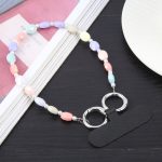 Einfache ovale Form Mehrfarbige Perlenkette Anti-Verlust-Kurzband – Bild 5