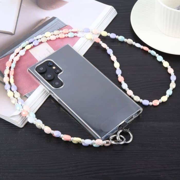 Einfache ovale Form, mehrfarbig, lange Perlenkette, Telefon, Anti-Verlust-Umhängeband – Bild 7