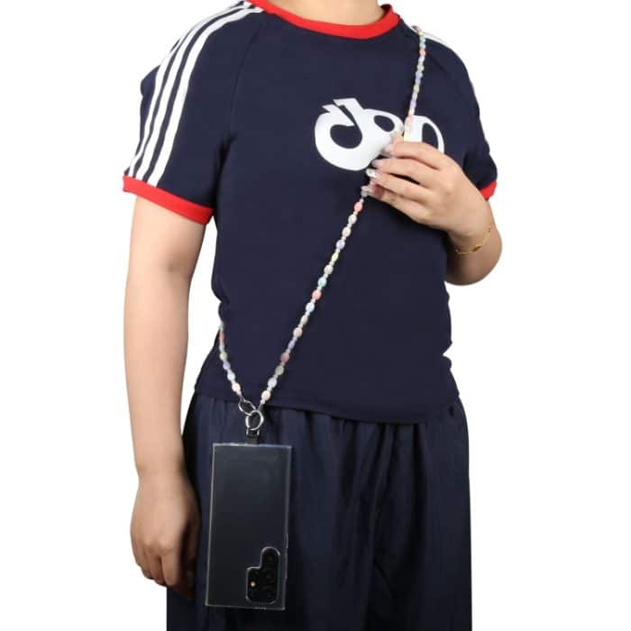 Einfache ovale Form, mehrfarbig, lange Perlenkette, Telefon, Anti-Verlust-Umhängeband – Bild 2