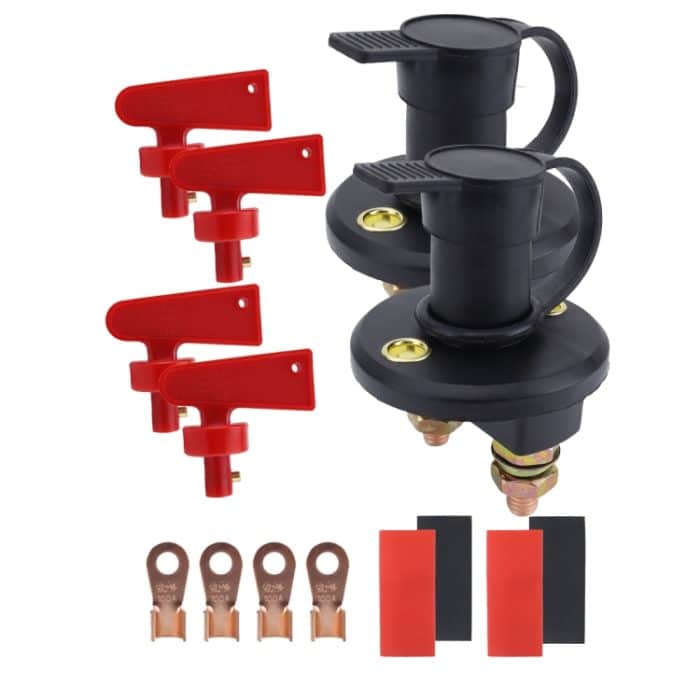 EDA006894601A.jpg Paar Auto-/Bootsbatterie-Ausschalter mit 100A-Anschluss, Pair Black – Bild 1