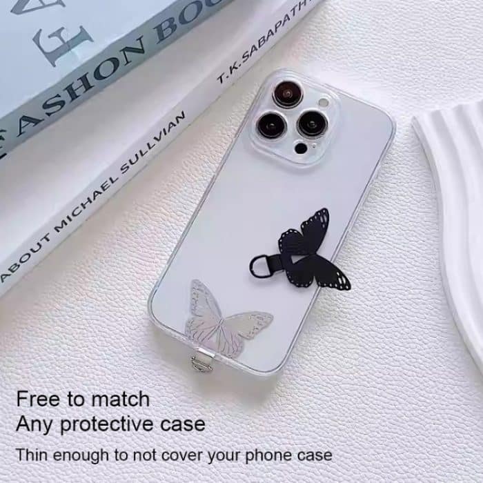 Befestigungsdichtung für Handy-Lanyard aus Metall mit Schmetterlingsmotiv – Bild 4