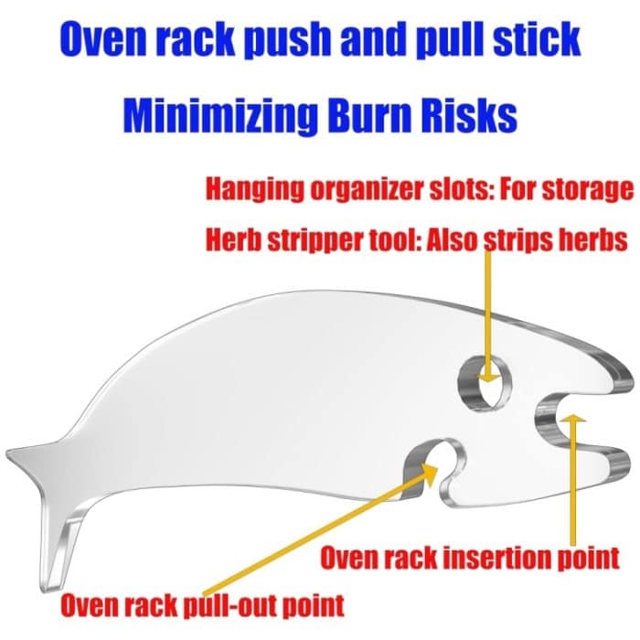 Push-Pull-Backofengestell aus Acryl in Fischform, Push-Pull-Werkzeug zum Backen – Bild 2