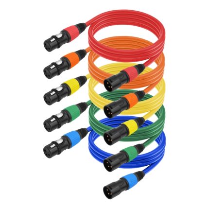 5 Farbe/Set JC1015 XLR 3-poliges Audiokabel Stecker auf Buchse, 1m, 1.8m