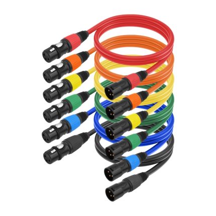 6 Farben/Set JC1015 XLR 3-poliges Audiokabel, Stecker auf Buchse, 1m, 1.8m