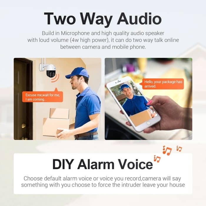 ESCAM QF518 5MP Smart WiFi IP-Kamera, unterstützt KI-Humanoid-Erkennung / automatische Verfolgung / Dual-Light-Nachtsicht / Cloud-Speicher / Zwei-Wege-Audio / TF-Karte, EU Plug, US Plug, UK Plug, AU Plug – Bild 16