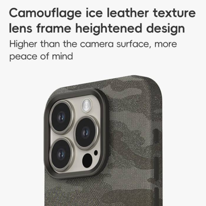 Camouflage Ice Feel Texture PU Hybrid PC Handyhülle, For iPhone 15 Pro Max, For iPhone 15 Pro – Bild 2