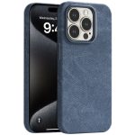 Skin Feel Denim Leder MagSafe Telefonhülle, For iPhone 15 Pro Max, For iPhone 15 Pro