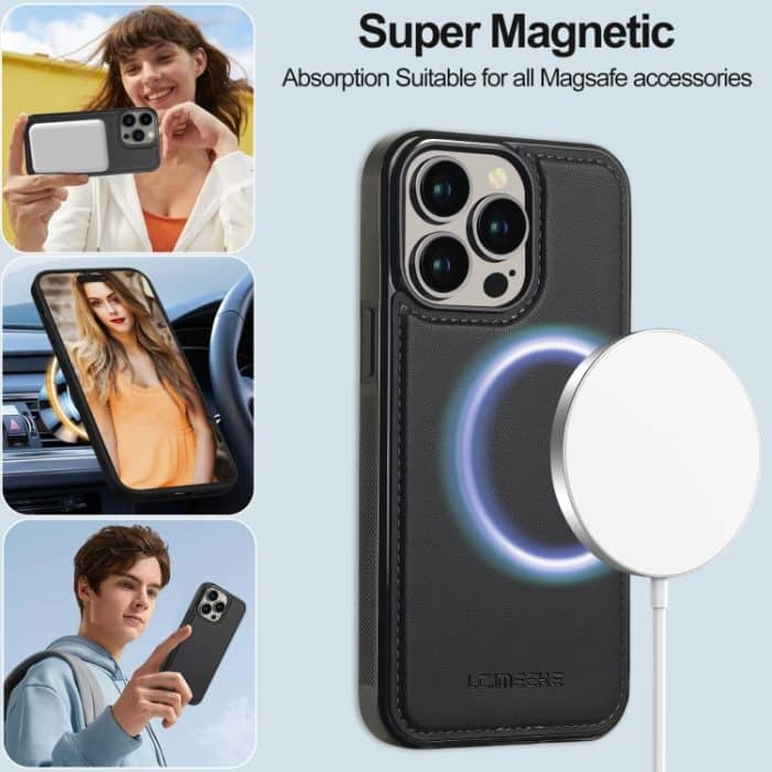 LC.IMEEKE L2-Serie Abnehmbare Magsafe PU-Telefonhülle mit Umhängeband, For iPhone 13 Pro Max, For iPhone 13 Pro, For iPhone 13, For iPhone 12 / 12 Pro – Bild 3