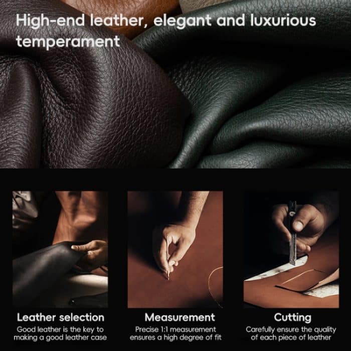 Galvanisierte PC-Telefonhülle aus Rindsleder der ersten Schicht, For iPhone 16 Pro Max, For iPhone 16 Pro, For iPhone 16, For iPhone 15 Pro Max – Bild 2