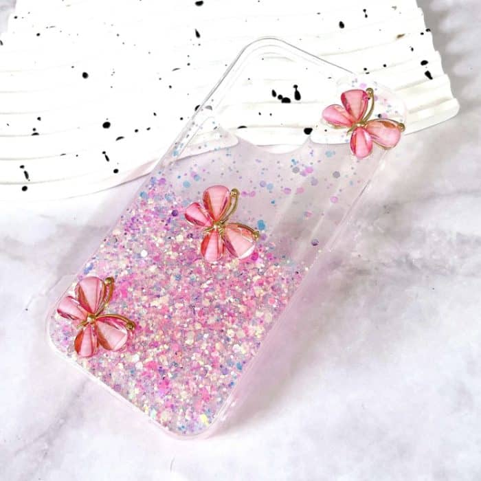 Leuchtende Sternenhimmel Glitzer Schmetterling TPU Handyhülle, For iPhone 16 Pro Max, For iPhone 16 Pro, For iPhone 16 Plus, For iPhone 16, For iPhone 15 Pro Max, For iPhone 15 Pro – Bild 2
