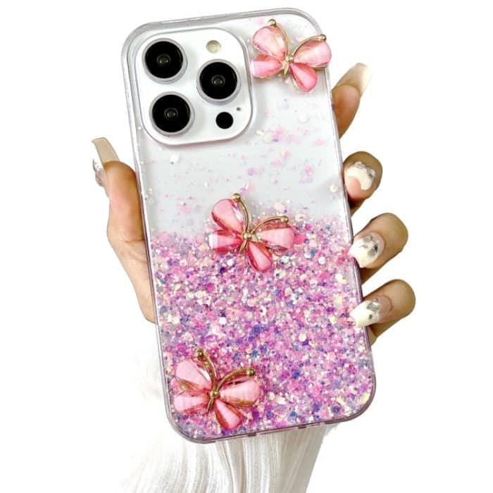 Leuchtende Sternenhimmel Glitzer Schmetterling TPU Handyhülle, For iPhone 16 Pro Max, For iPhone 16 Pro, For iPhone 16 Plus, For iPhone 16, For iPhone 15 Pro Max, For iPhone 15 Pro – Bild 6