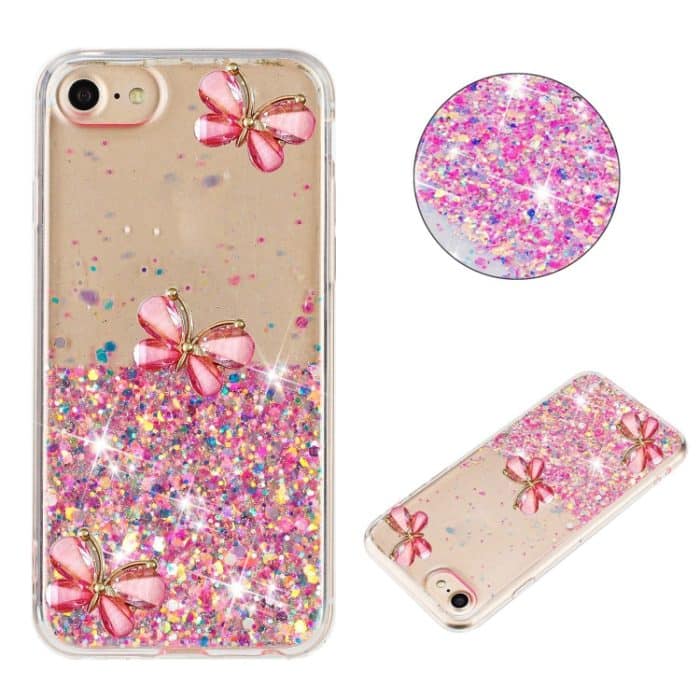 EDA007024713A.jpg Leuchtende Sternenhimmel Glitzer Schmetterling TPU Handyhülle, For iPhone 7 / 8 / SE 2022, For iPhone 13 Pro Max, For iPhone 13 Pro, For iPhone 13, For iPhone 12 / 12 Pro, For iPhone 12 Pro Max – Bild 1