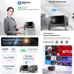 AUN A003 Pro 1920 x 1080P 350 Lumen Tragbarer Heimkino-LED-HD-Digitalprojektor, US Plug, UK Plug, EU Plug – Bild 2