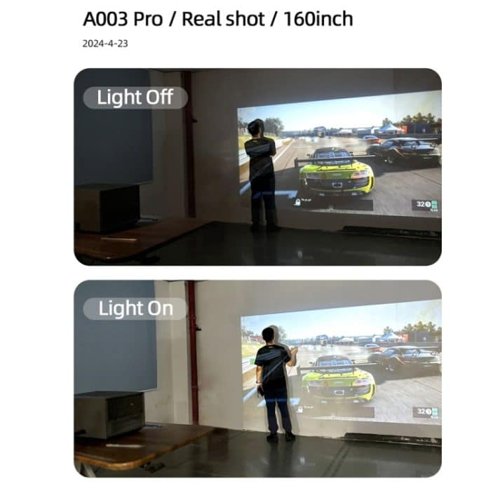 AUN A003 Pro 1920 x 1080P 350 Lumen Tragbarer Heimkino-LED-HD-Digitalprojektor, US Plug, UK Plug, EU Plug – Bild 7