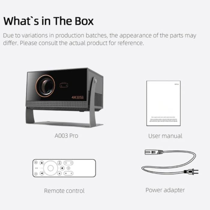 AUN A003 Pro 1920 x 1080P 350 Lumen Tragbarer Heimkino-LED-HD-Digitalprojektor, US Plug, UK Plug, EU Plug – Bild 8