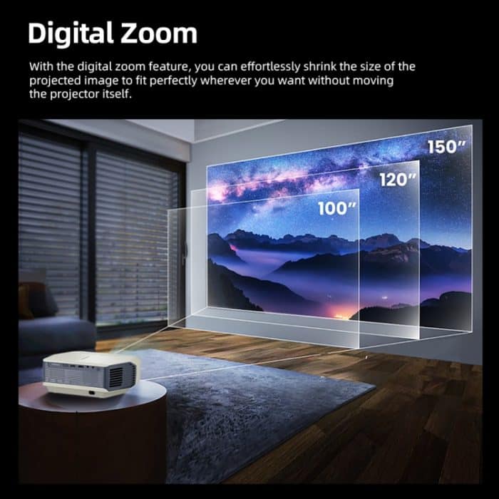 AUN A004 Pro 1920 x 1080P 9000 Lumen Android 9.0 Tragbarer LCD-Projektor, US Plug, UK Plug, EU Plug, AU Plug – Bild 12