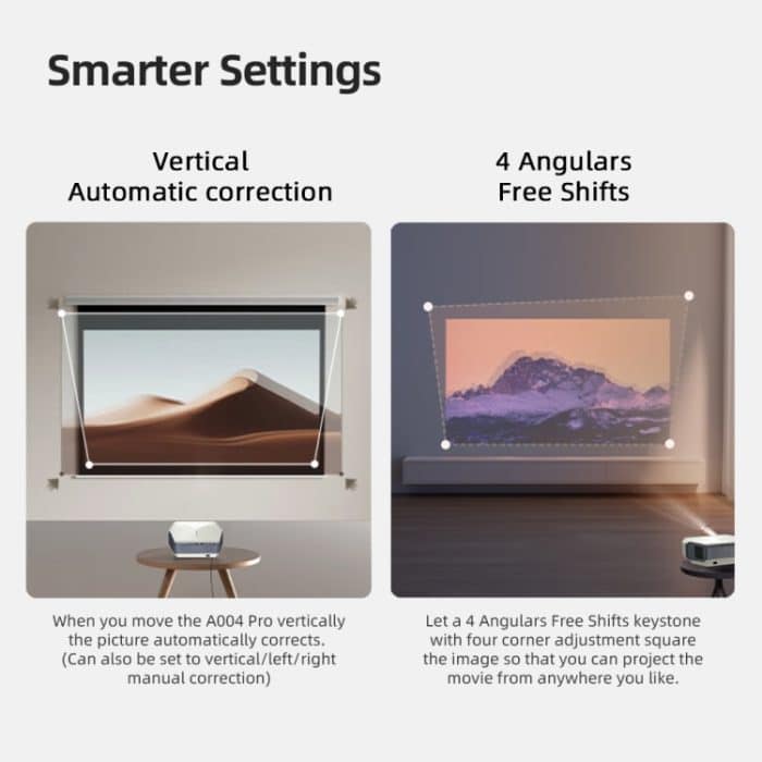 AUN A004 Pro 1920 x 1080P 9000 Lumen Android 9.0 Tragbarer LCD-Projektor, US Plug, UK Plug, EU Plug, AU Plug – Bild 13