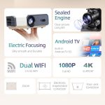AUN A004 Pro 1920 x 1080P 9000 Lumen Android 9.0 Tragbarer LCD-Projektor, US Plug, UK Plug, EU Plug, AU Plug – Bild 3