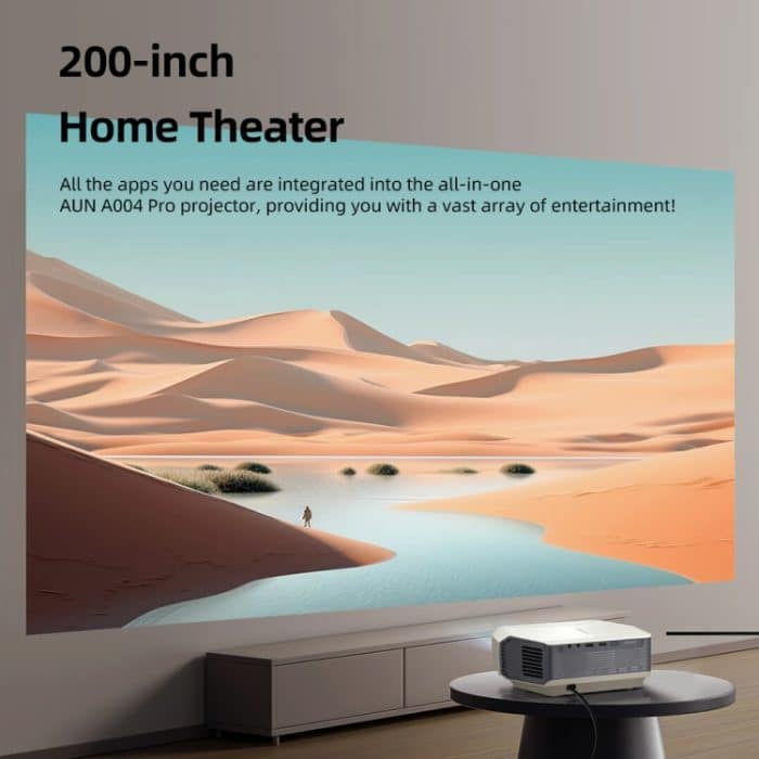 AUN A004 Pro 1920 x 1080P 9000 Lumen Android 9.0 Tragbarer LCD-Projektor, US Plug, UK Plug, EU Plug, AU Plug – Bild 5