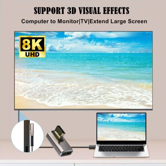 8K PD1.4-Adapterkonverter von Displayport-Stecker auf Displayport-Buchse, A, B – Bild 5