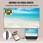 8K 60Hz PD1.4 Adapterkonverter, Displayport-Stecker auf Displayport-Buchse, Up, Down, Left, Right – Bild 4