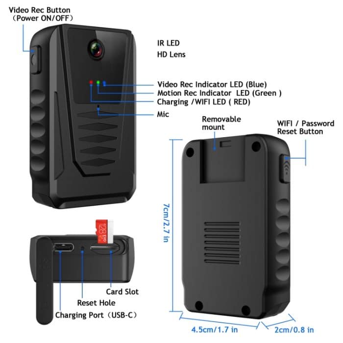 870B 1080P Tragbare multifunktionale tragbare Kamera – Bild 3