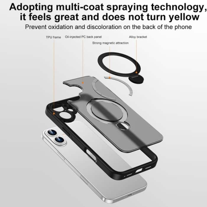 Matte Textur 360 Grad Rotary Tone Holder MagSafe Telefonhülle, For iPhone 15 Pro Max, For iPhone 15 Pro – Bild 3