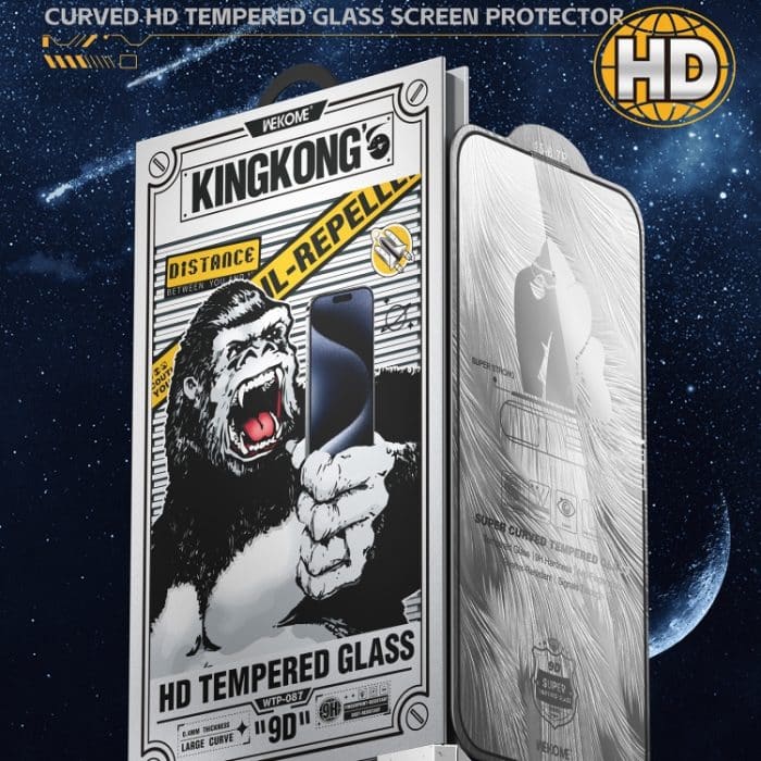 WK WTP-087 Space King Kong 9D Curved HD Displayschutz aus gehärtetem Glas, For iPhone 16 Pro Max, For iPhone 16 Pro, For iPhone 16 Plus / 15 Plus, For iPhone 16 / 15 – Bild 2