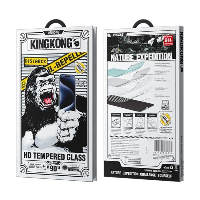 WK WTP-087 Space King Kong 9D Curved HD Displayschutz aus gehärtetem Glas, For iPhone 16 Pro Max, For iPhone 16 Pro, For iPhone 16 Plus / 15 Plus, For iPhone 16 / 15 – Bild 4
