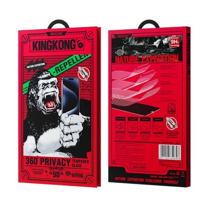 WK WTP-089 Space King Kong 9D gebogene 360-Grad-Sichtschutzfolie aus gehärtetem Glas, For iPhone 16 Pro Max, For iPhone 16 Pro, For iPhone 16 Plus / 15 Plus, For iPhone 16 / 15 – Bild 4