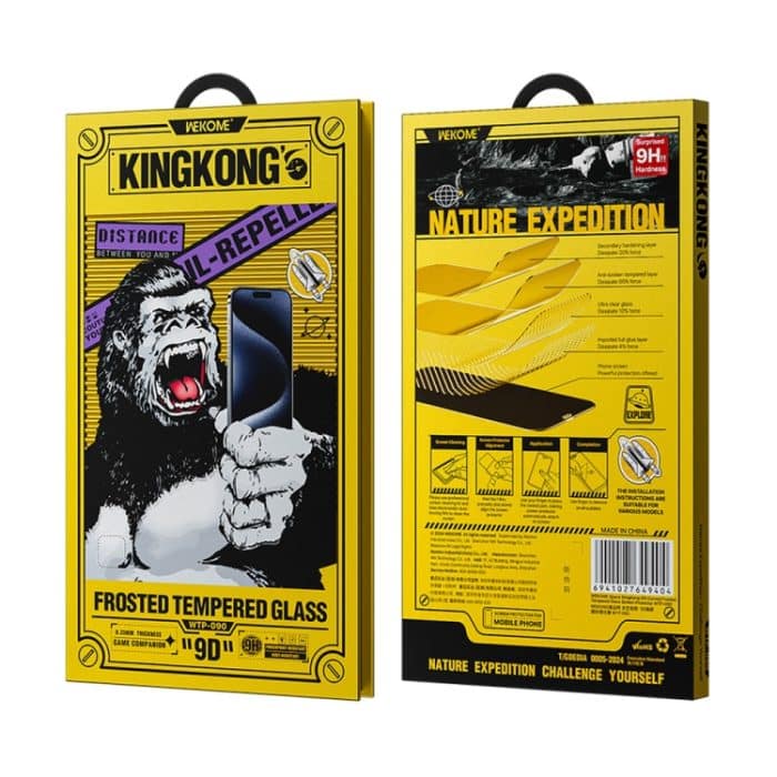 WK WTP-090 Space King Kong 9D gebogene, mattierte Hartglasfolie, For iPhone 16 Pro Max, For iPhone 16 Pro, For iPhone 16 Plus / 15 Plus, For iPhone 16 / 15 – Bild 4