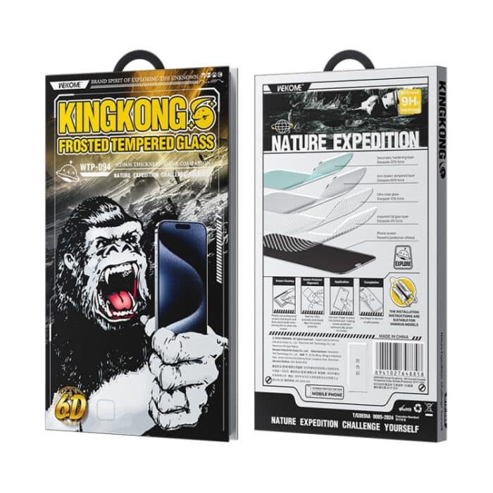 WK WTP-094 King Kong 6D gebogene, mattierte Hartglasfolie, For iPhone 16 Pro Max, For iPhone 16 Pro, For iPhone 16 Plus / 15 Plus, For iPhone 16 / 15 – Bild 4