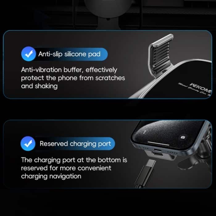 WEKOME WA-S58 K-Captain Schwerkrafthalterung für Auto-Luftauslass aus Metall, WA-S58 (Silver), WA-S58 (Black) – Bild 5