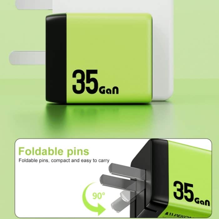 WK WP-U36 35 W USB-C / Typ-C, USB GaN Schnellladegerät, EU Plug, UK Plug – Bild 7