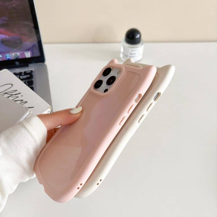 Mattierte einfarbige TPU-Telefonhülle mit Katzenkopf, For iPhone 14 Pro, For iPhone 14 Pro Max, For iPhone 13 Pro Max, For iPhone 13 Pro, For iPhone 13, For iPhone 12 – Bild 5