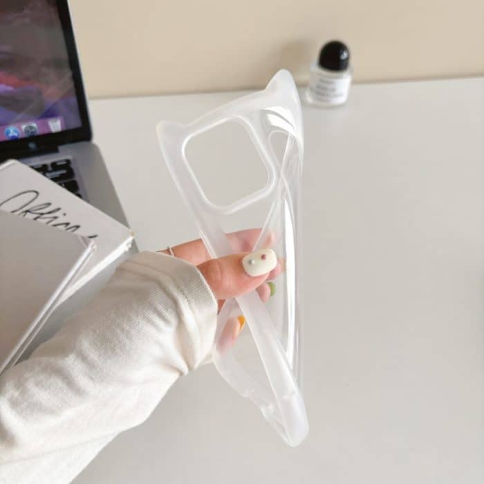 Mattierte transparente TPU-Telefonhülle mit Katzenkopf, For iPhone 14 Pro, For iPhone 14 Pro Max, For iPhone 13 Pro Max, For iPhone 13 Pro, For iPhone 13, For iPhone 12 – Bild 5