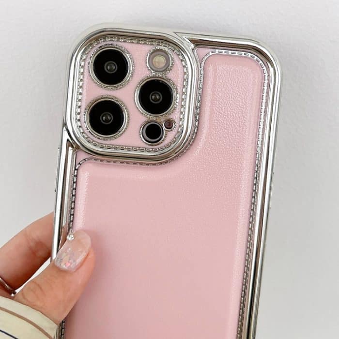 Galvanisierte Kante Mattleder TPU Telefonhülle, For iPhone 12 Pro Max, For iPhone 12 Pro, For iPhone 11 Pro Max, For iPhone 11 – Bild 3