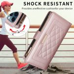 Crossbody Reißverschluss Geldbörse Rhombus Leder Handyhülle, For iPhone 16 Pro Max, For iPhone 16 Pro, For iPhone 16 Plus, For iPhone 16 – Bild 6