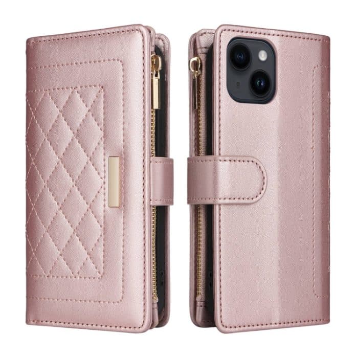 Crossbody Reißverschluss Geldbörse Rhombus Leder Handyhülle, For iPhone 14 / 13, For iPhone 14 Pro, For iPhone 14 Pro Max, For iPhone 7 / 8 / SE 2022 – Bild 3