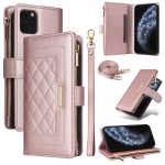 Crossbody Reißverschluss Geldbörse Rhombus Leder Handyhülle, For iPhone 11 Pro Max, For iPhone 11, For iPhone 11 Pro, For iPhone X / XS