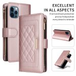 Crossbody Reißverschluss Geldbörse Rhombus Leder Handyhülle, For iPhone 11 Pro Max, For iPhone 11, For iPhone 11 Pro, For iPhone X / XS – Bild 2