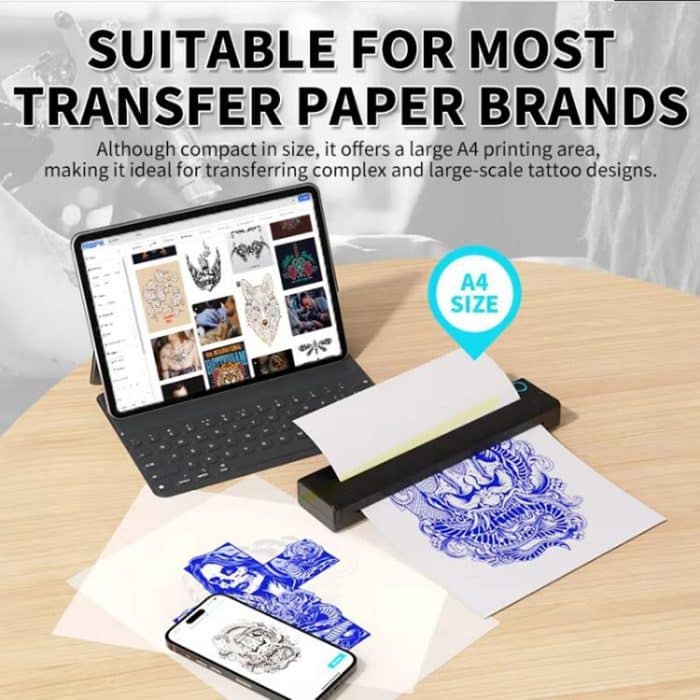 A41 203DPI Tragbarer Tattoo-Drucker Büro Arbeitszimmer Bluetooth HD Thermodrucker, A41 – Bild 5