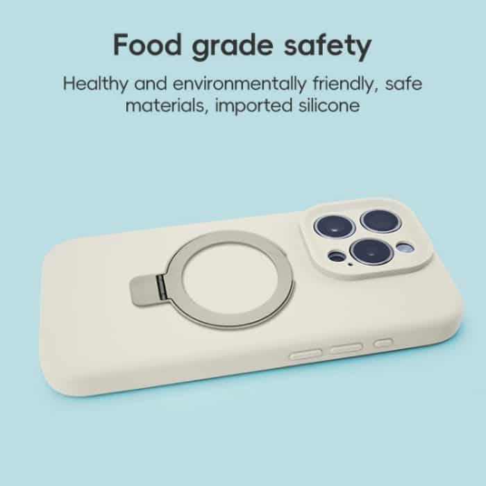 Präzisionsloch Flüssigsilikon MagSafe Metallringhalter Telefonhülle, For iPhone 13 Pro, For iPhone 13 – Bild 7